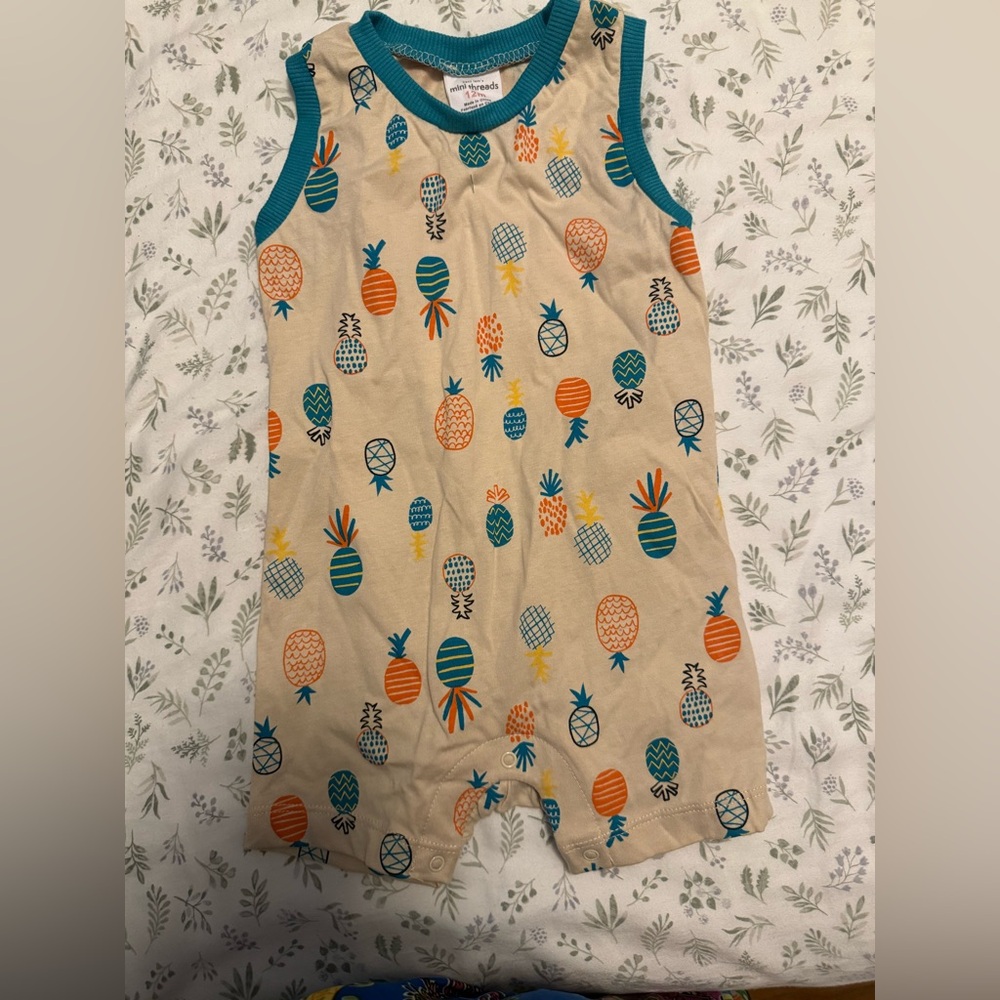 Colorful Pineapple Print Kids Bodysuit